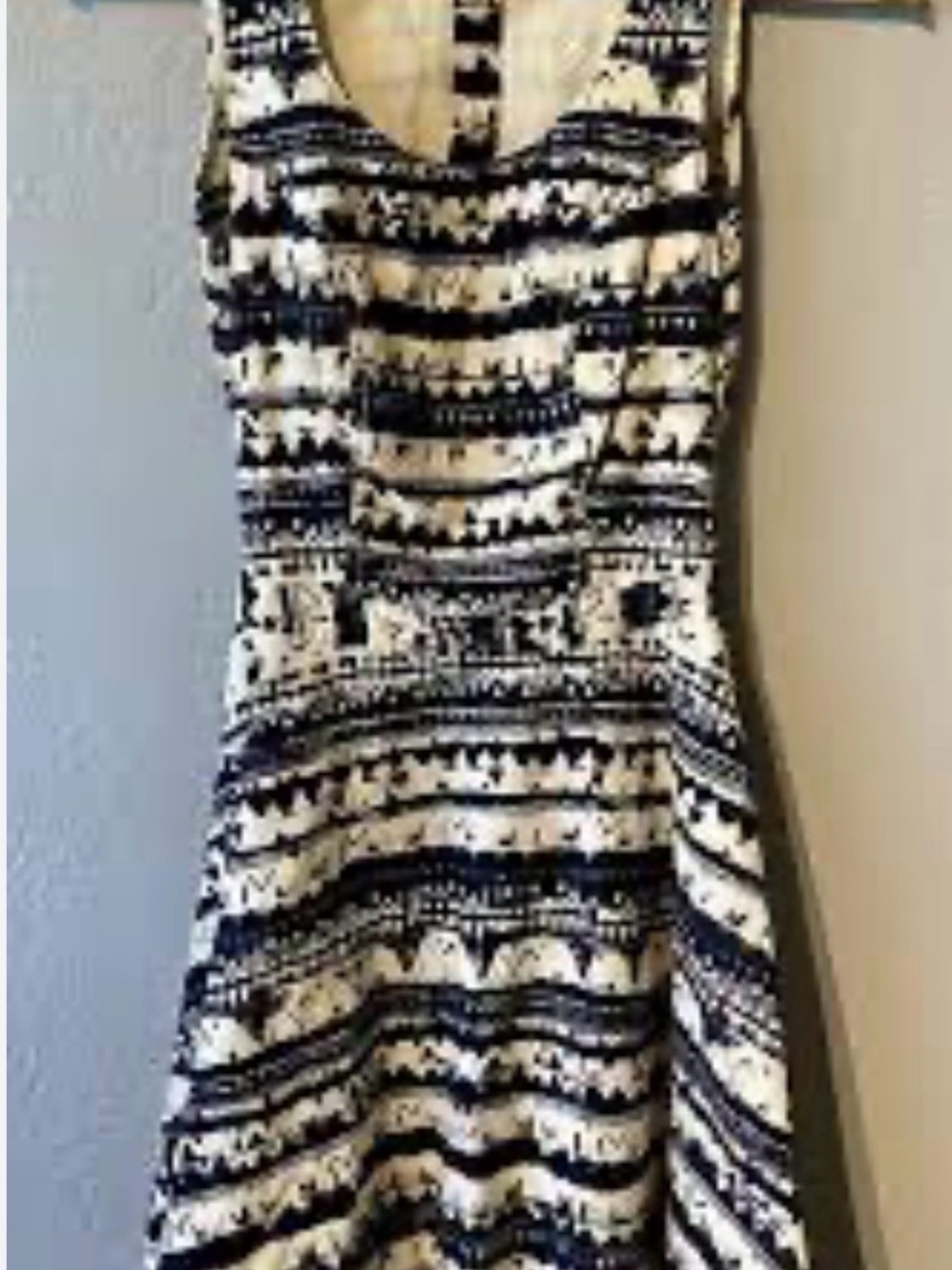 Jessica Simpson Black and White Patterned Mini Dress